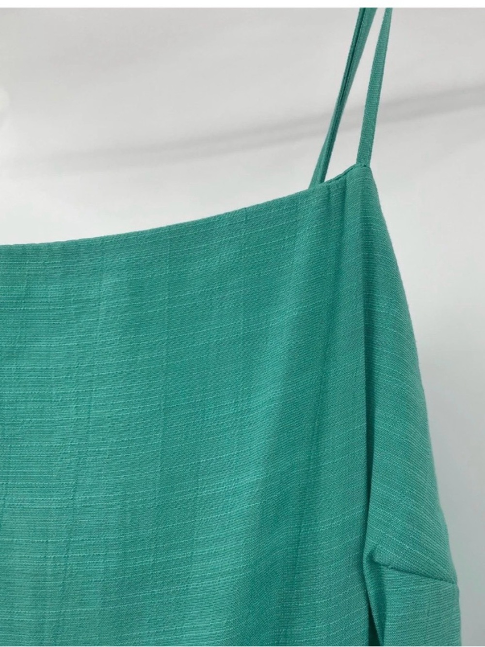 Nine West Teal/ turquoise Spaghetti-Strap Midi Dress with Side Knot - Picture 5 of 9